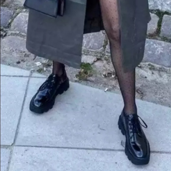 Square chunky low heel lug shoes with pull tabs 37 - Picture 2 of 5